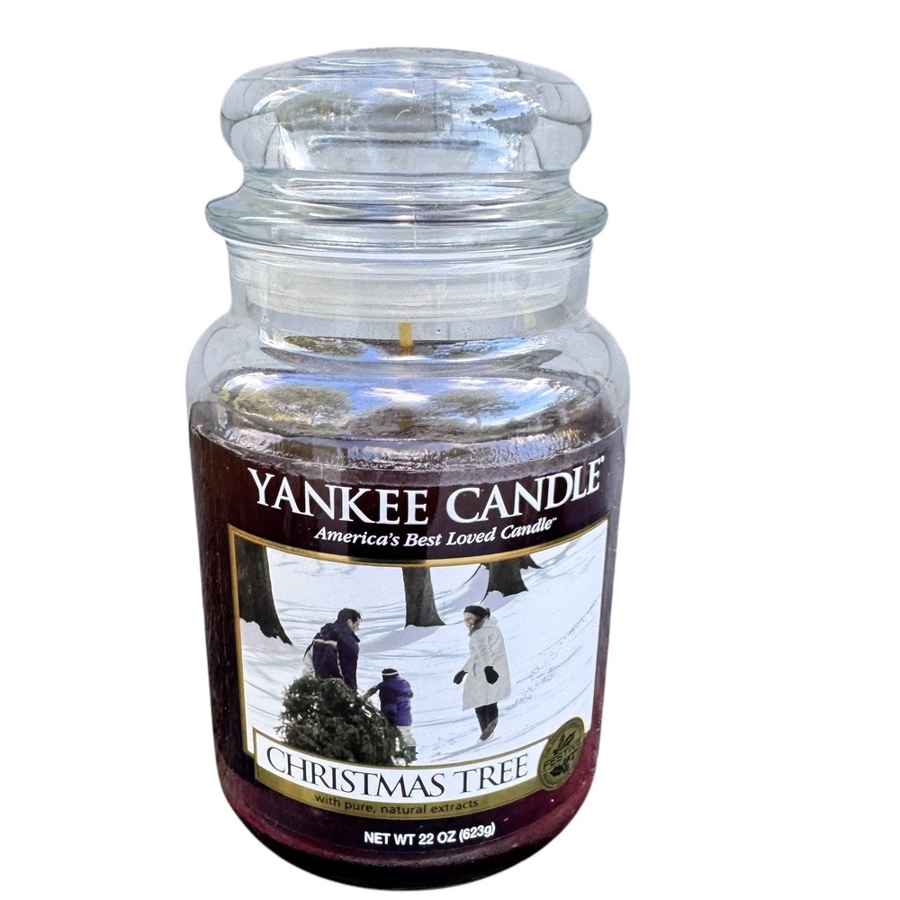NEW Yankee Candle CHRISTMAS TREE Retired 22 oz Candle Holiday SINGLE WICK